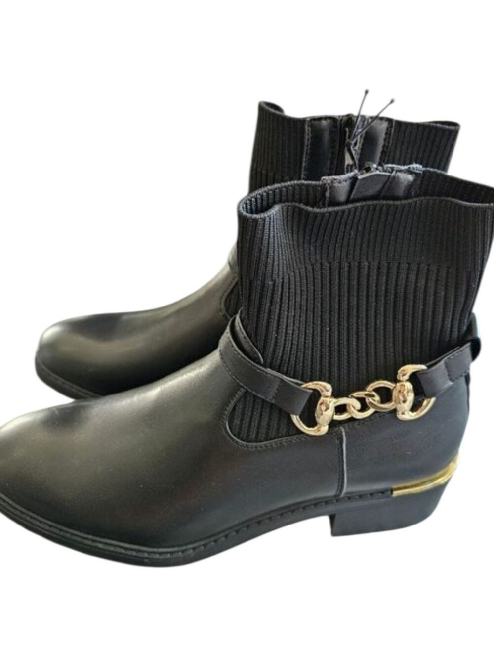 LILY MORGAN Black Block Heel Chelsea Ankle Boots Size 9 NWT